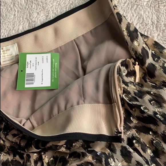 KATE SPADE LEOPARD CLIP DOT SKIRT SZ 8 NWT - Picture 5 of 7